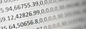 Array of floating point numbers representing a vector database